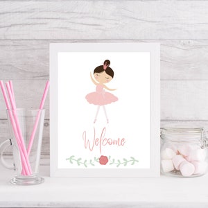 Ballerina Welcome Sign 8 X 10 | Printable Sign | Ballet Birthday Party ...