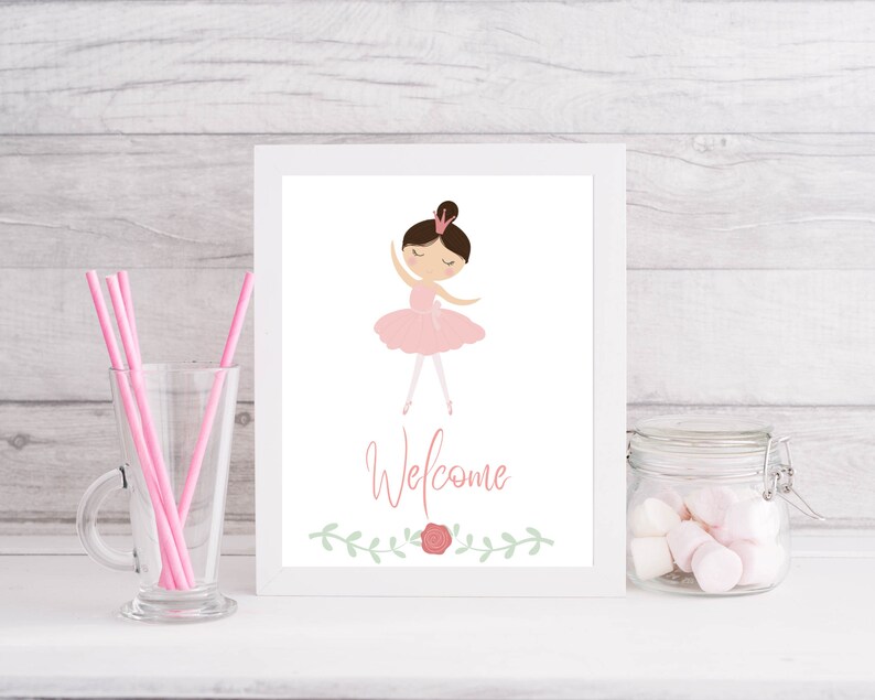 Ballerina Welcome Sign 8 X 10 Printable Sign Ballet - Etsy