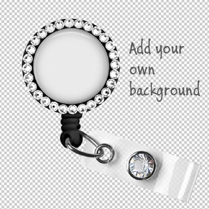 Mockup. Digital Photo Template for Crystal Beaded Black Badge Reel. Transparent Background. Instruction included. Template for shop  1533