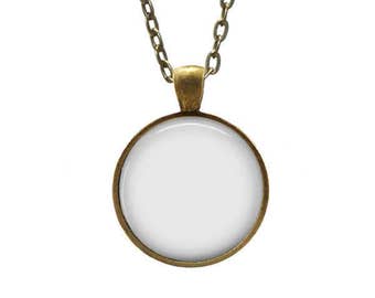Download Free Pendant Mockup Digital PNG or/and PSD template for round 1 inch setting bronze pendant with rolo chain on white background 1565 PSD Template