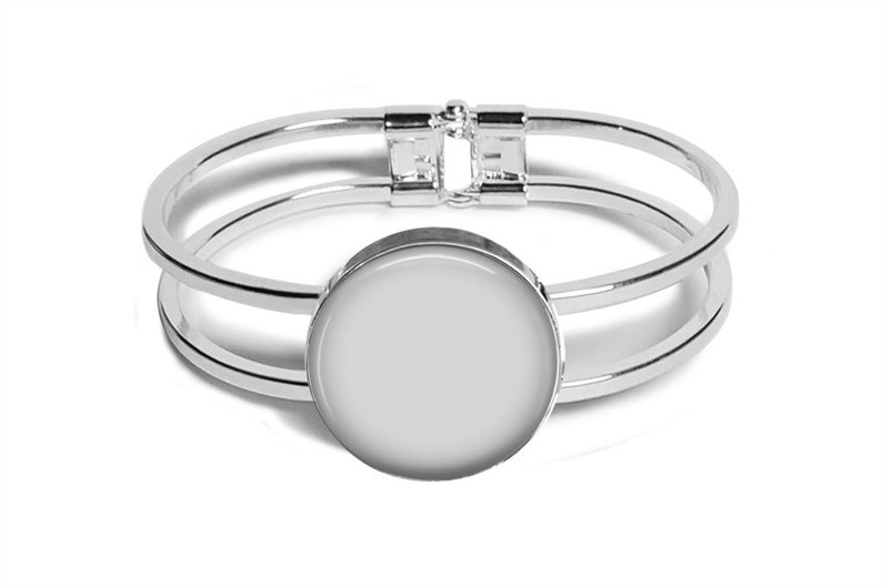 No graphic tool needed Ask me how.46 Premade Layer Jewelry Digital Photo Template Silver round 1 inch setting Bracelet gray Background
