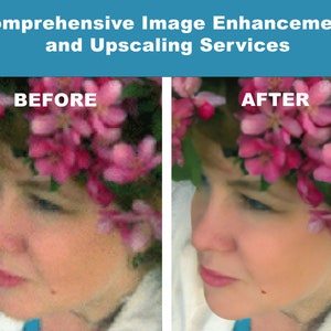 Services complets d'amélioration d'image, de mise à l'échelle et/ou d'impression, résolution d'image, transformation d'image, qualité faible à haute qualité