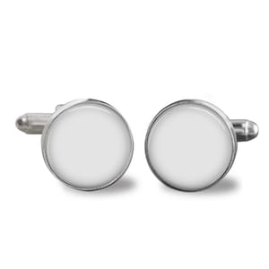 Personalized Cufflinks Digital Photo Template for antique silver 1 inch round settings on white background. Instr included. 1383