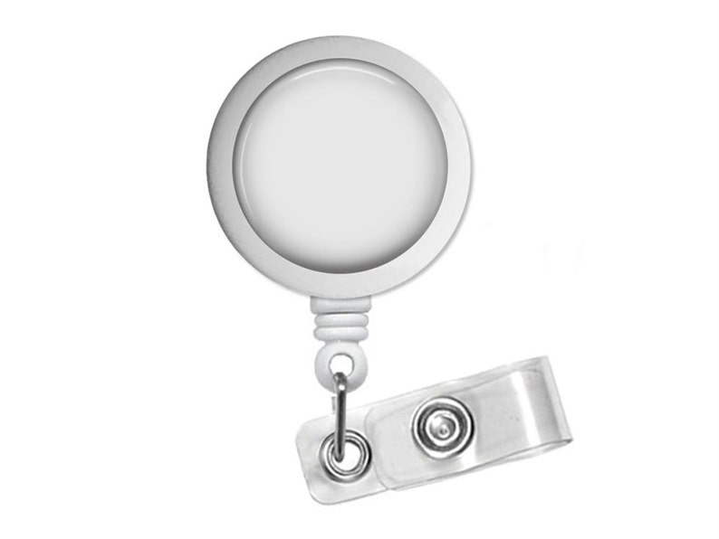 Template for White Badge Reel on White Background. Instruction Etsy
