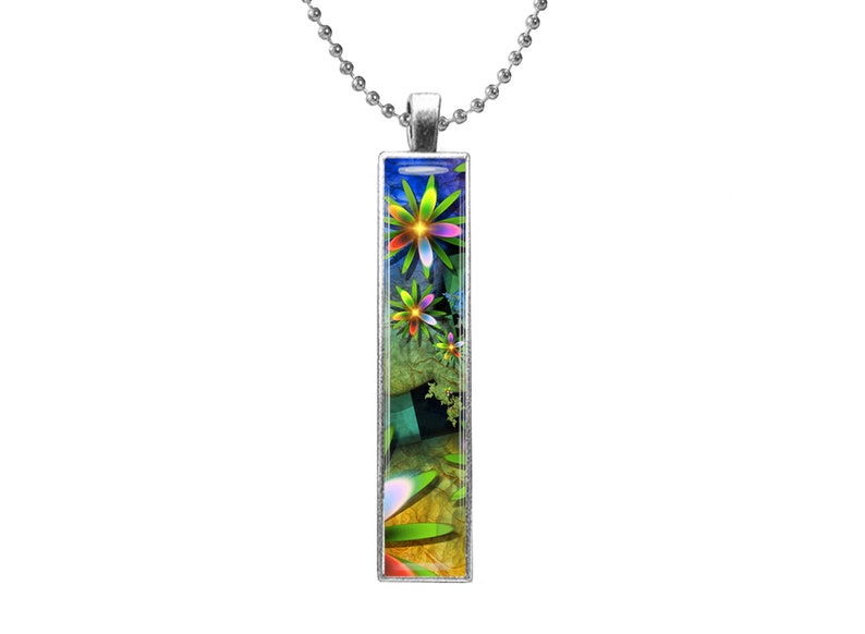 Digital Photo Template for 10x50mm setting pendant with ball chain on white background Instruction included 2026