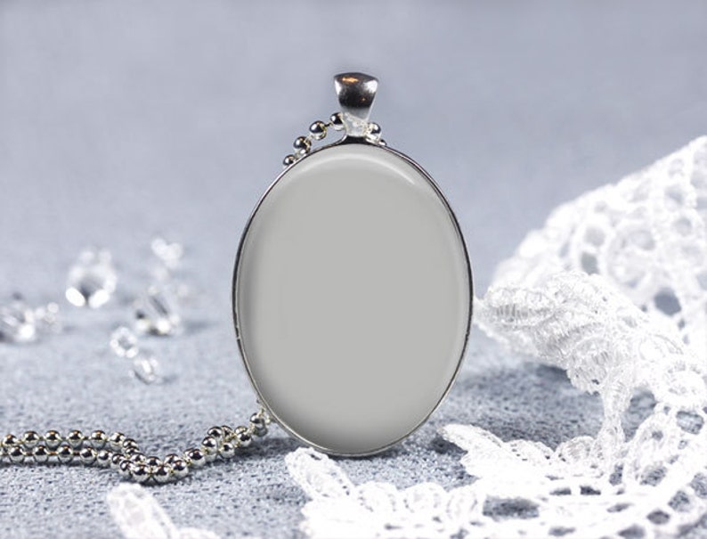Digital Photo Template for 10x50mm setting pendant with ball chain on white background Instruction included 2026