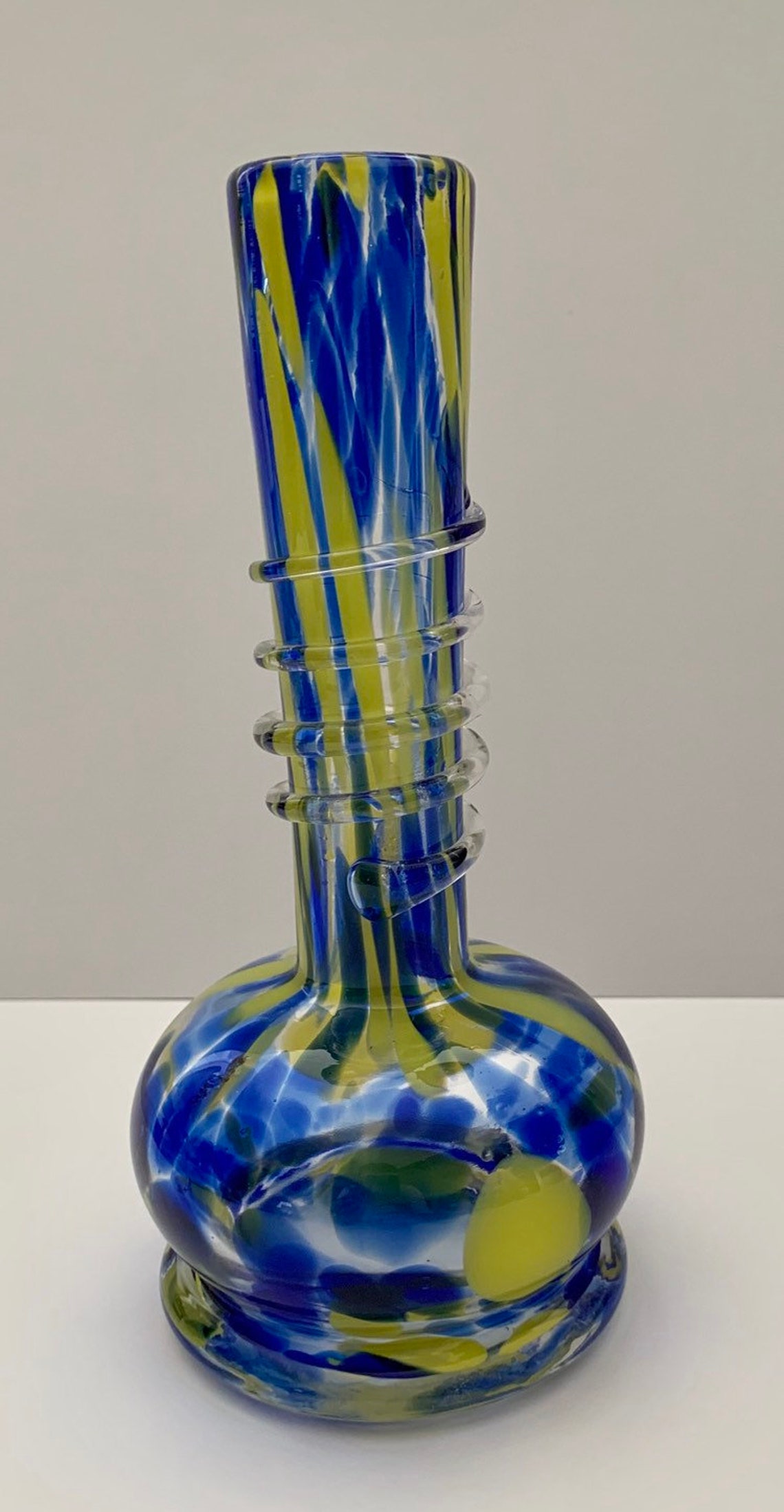 Beautiful Vintage Colourful Murano Style Hand Blown Glass Vase Etsy