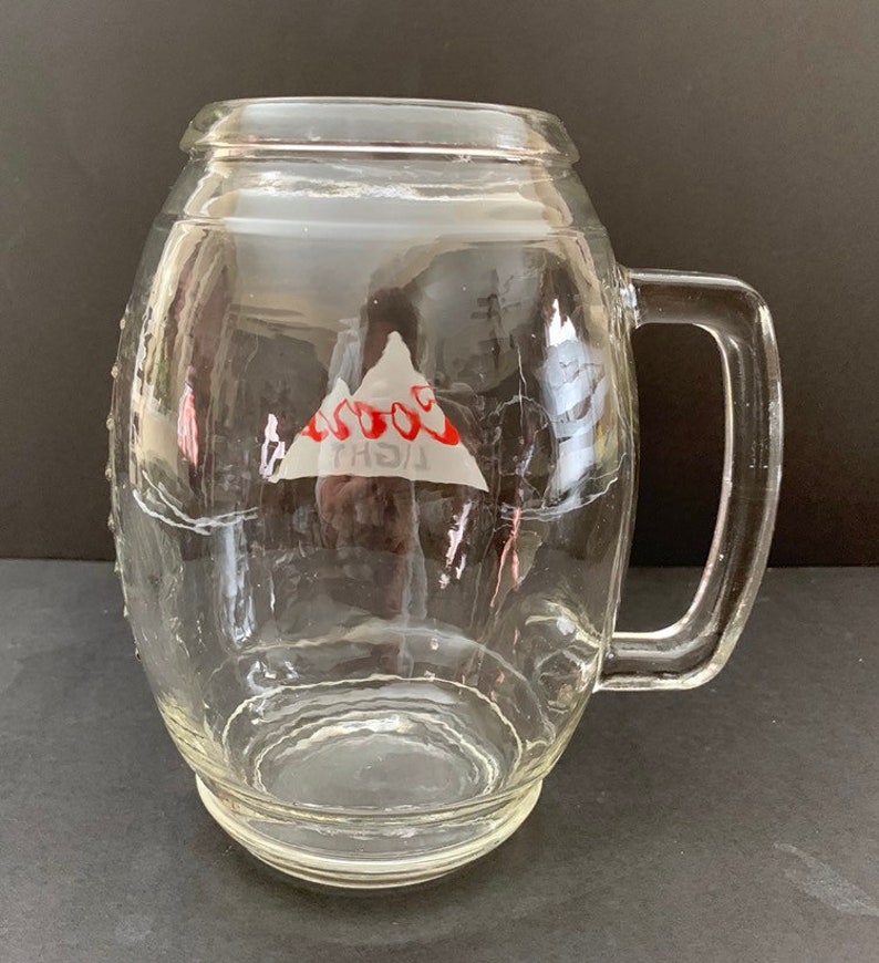 Vintage Coors Light 32oz Glass Football Shaped Beer Mug Etsy