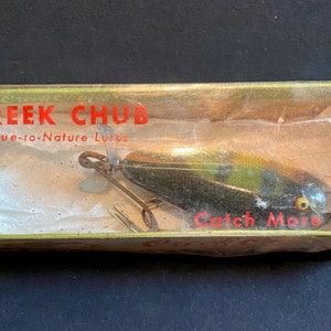 Rare Vintage Creek Chub Injured Minnow Silver Shiner in Original Box Circa 1920-60’s
