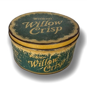 Vintage 1930’s Willa’rds’ Willow Crisp Chocolates (10 Lb.) Advertising Tin