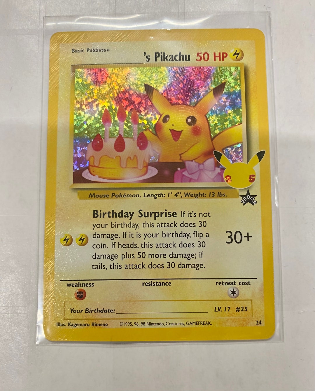 Pokemon Celebrations BIRTHDAY PIKACHU Holo #25 25th Pokemon Celebrations BIRTHDAY PIKACHU Holo #25 25th