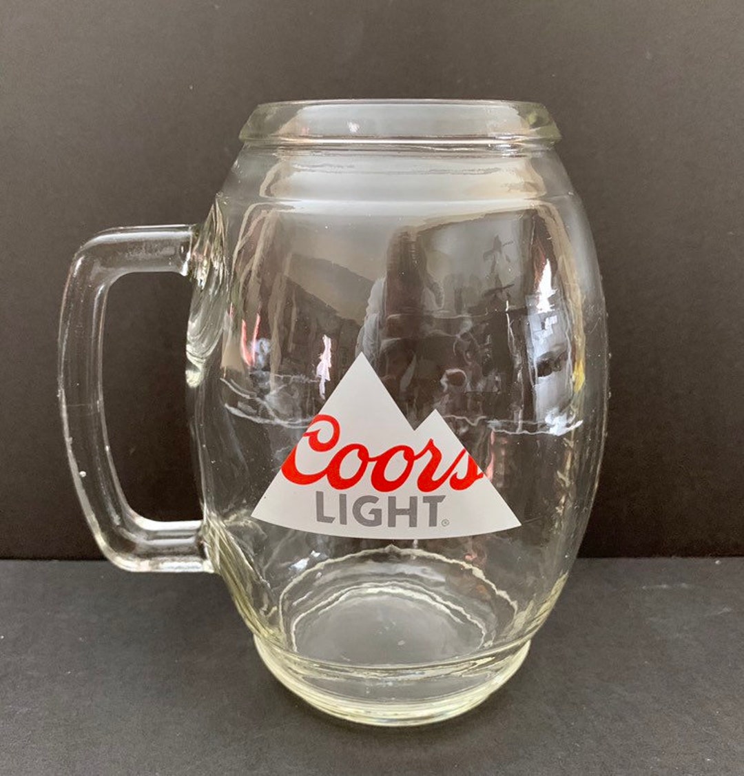 Vintage Coors Light 32oz Glass Football Shaped Beer Mug It's Big Circa