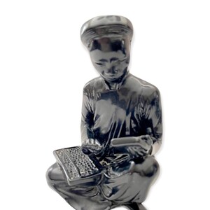 Alva Studios NY Asian Scholar with Abacus Sculpture Austin Products Co. Museum Reproduction Circa 1961