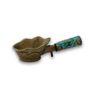 Antique Chinese Enamel Brass Scoop Iron Decorative Bowl Circa 1920-30’s