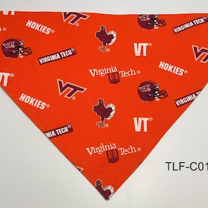 Dog Bandana Virginia Tech VT Blacksburg VA  (Slip Over Collar - No Tie Style) Doggie Puppy Pet Wear Clothing Fashion Scarf Accessories