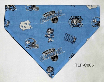 Dog Bandana Carolina UNC Chapel Hill NC  (Slip Over Collar - No Tie Style) Doggie Puppy Pet Wear Clothing Fashion Scarf Accessories