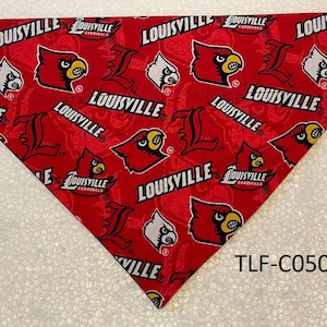 Dog Bandana University of Louisville Cardinals KY (Slip Over Collar No Tie  Style) Doggie Puppy Pet Wear Clothing Fashion Scarf Accessories