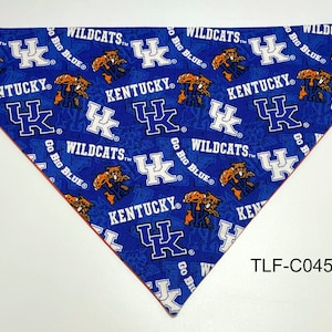 Dog Bandana University of Kentucky - (Slip Over Collar - No Tie Style) Doggie Puppy Pet Wear Clothing Fashion Scarf Accessories