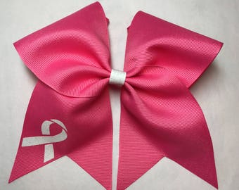 Breast cancer awareness cheer bow