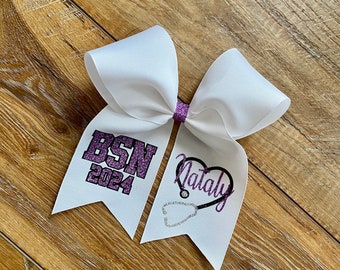 2024 BSN graduation cap bow