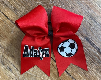 Monogrammed soccer bow