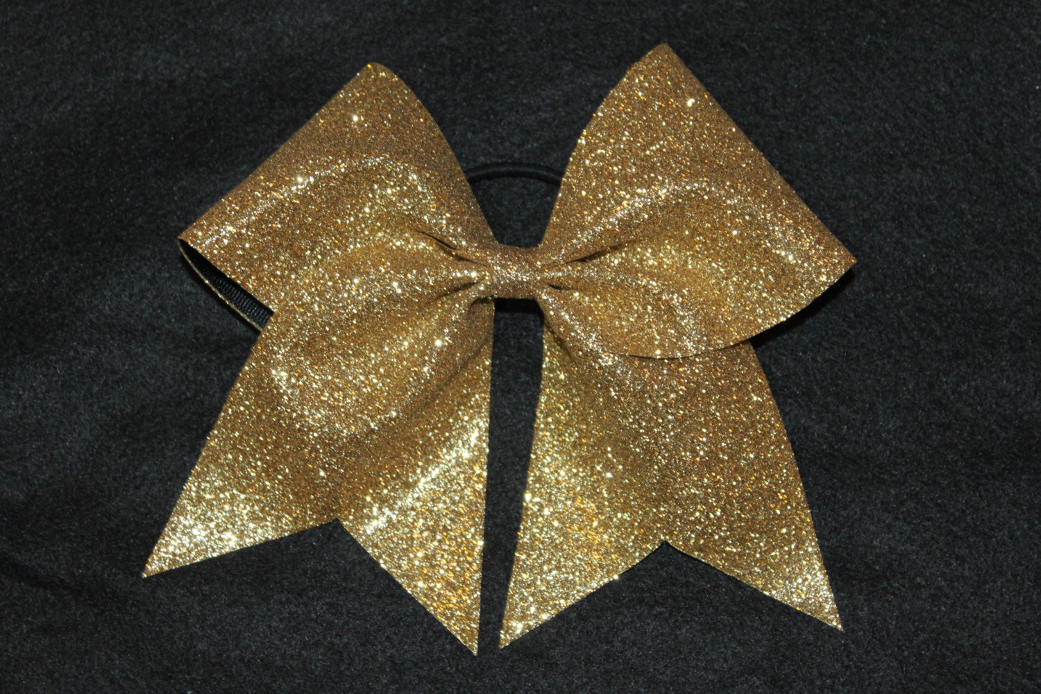 Gold glitter cheer bow