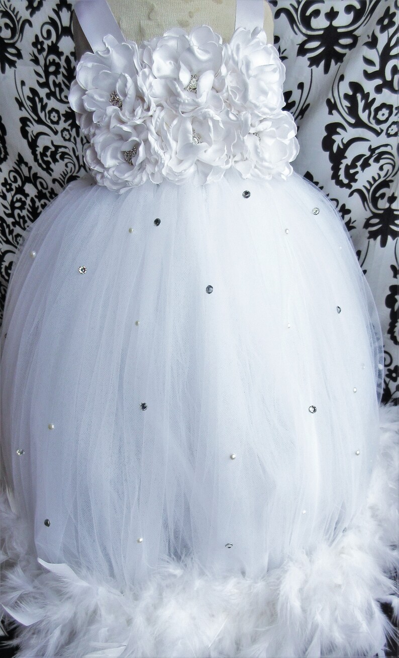 Empire Dress White Feather
