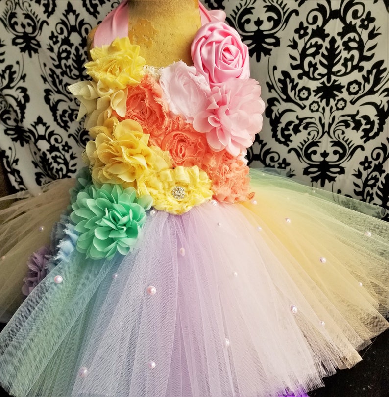 Rainbow Pastel DressPastel Rainbow OutfitRainbow Baby DressGirls/' DressesBaby Girl DressesBirthday OutfitRainbow BirthdayRainbow Tutu