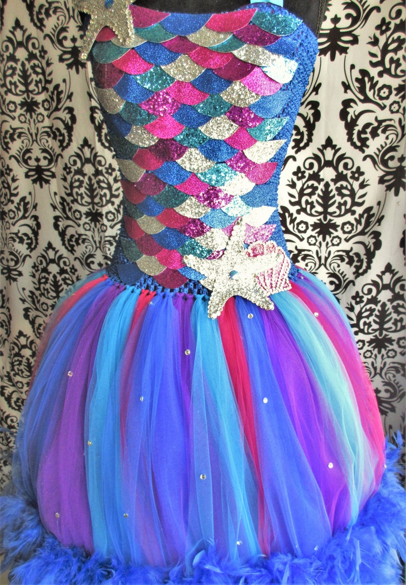 Adult Rainbow Fish DressRainbow Fish CostumeBlue Mermaid DressAdult Mermaid Scale TutuMermaid CostumeMardi Gras DressWomen/'s Dresses