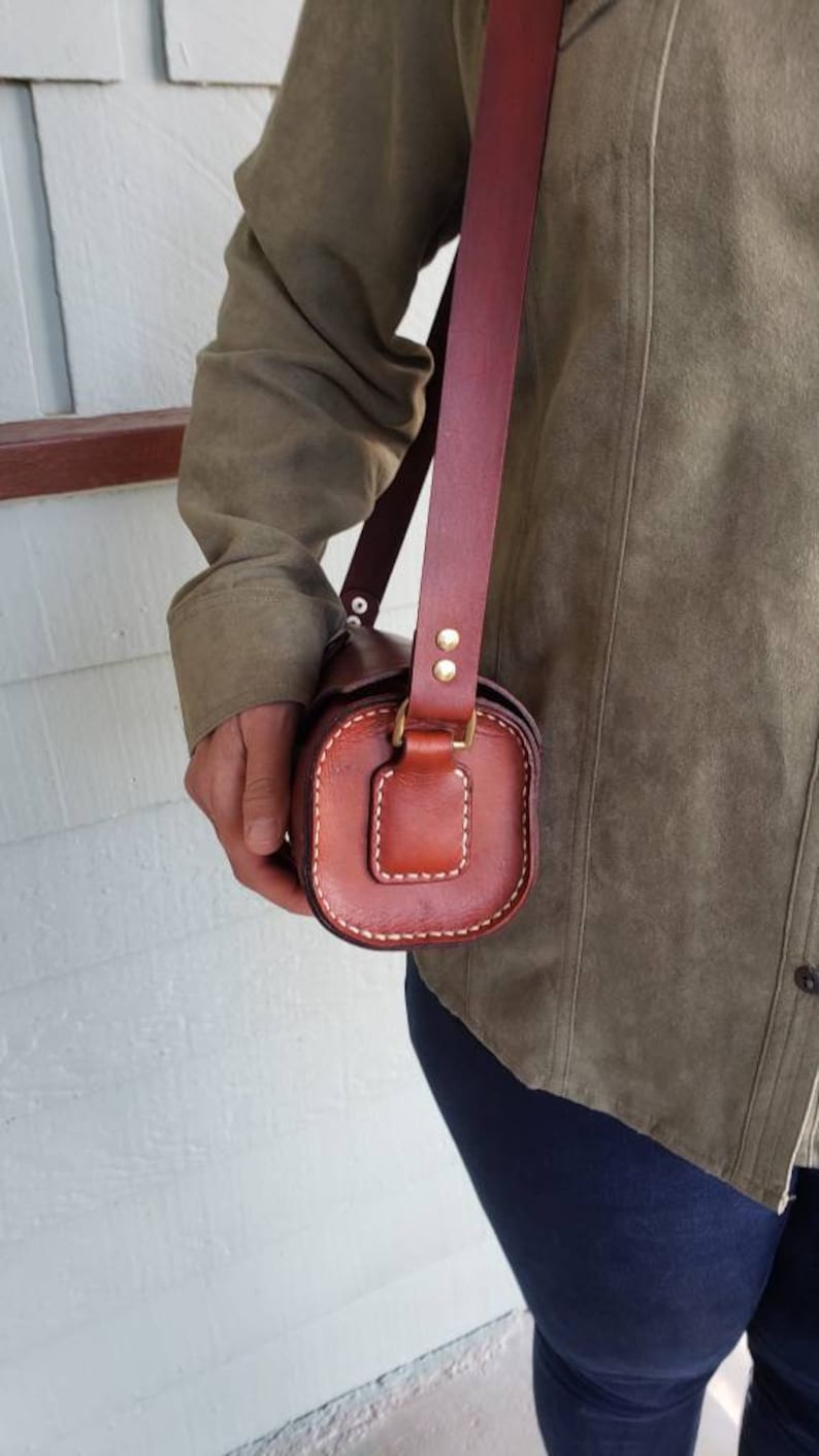 Small and Unique Design. Leather Hand Bag