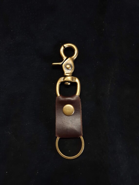 Key Fob Trigger Snap Clasp Hand Crafted from Horween Horse Hide Leather Brushed