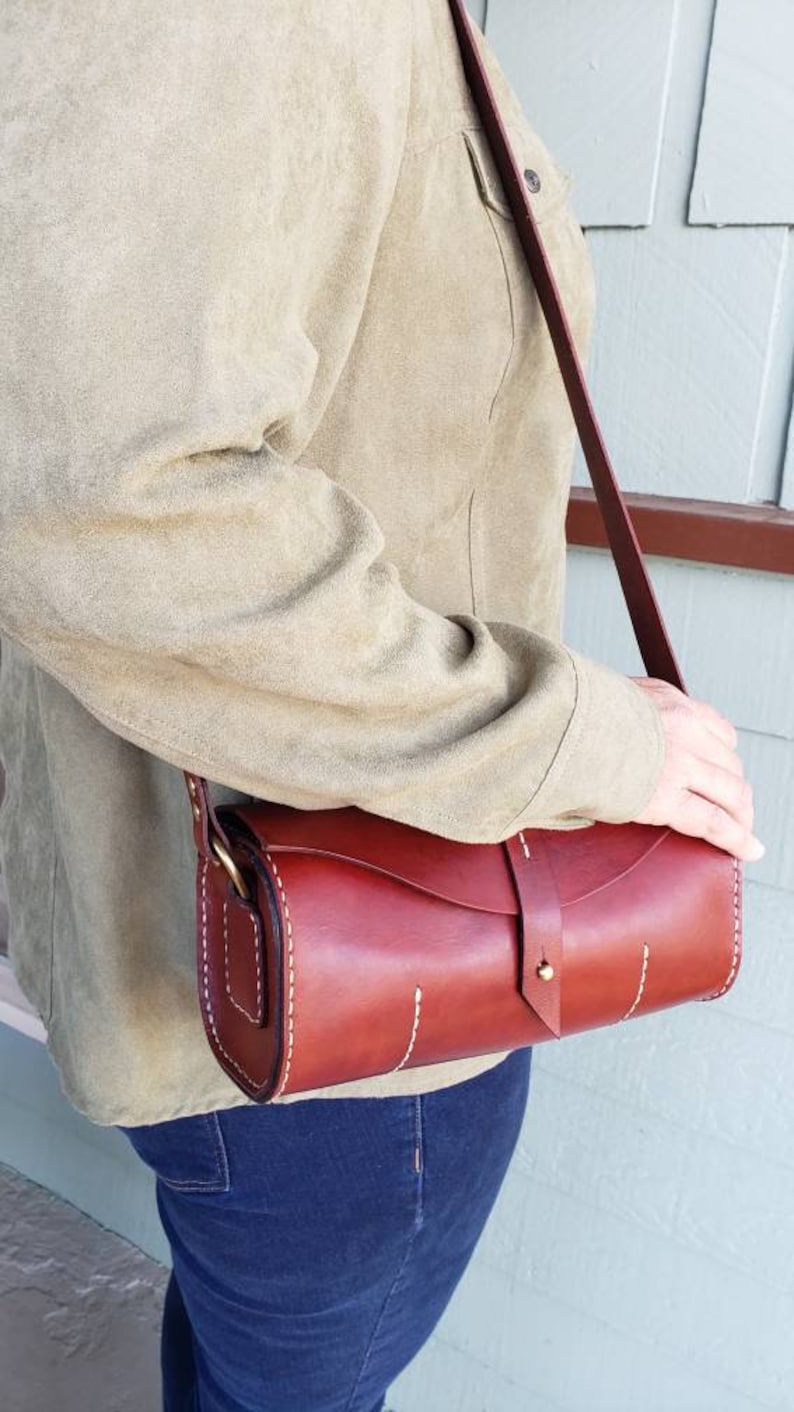Small and Unique Design. Leather Hand Bag