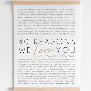 40 Gründe, warum wir Sie lieben - Geschenk zum 40.