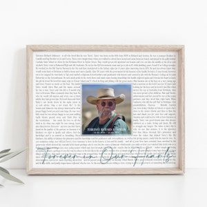Custom Memorial Photo & Poem Print: Eulogy Keepsake Gift