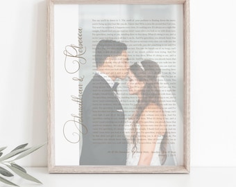 Wedding Photo Keepsake Print: Personalized Vows, First Dance Lyrics or Speech