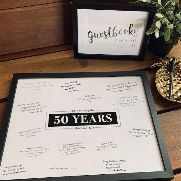 Birthday 50 Poster Board Etsy