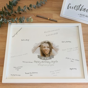 40 Dinge zu tun in Ihren Vierziger Geburtstag Foto Gästebuch Signaturrahmen Personalisiertes Geburtstagsposter 40 Gästebuch, Bucket List [329z]