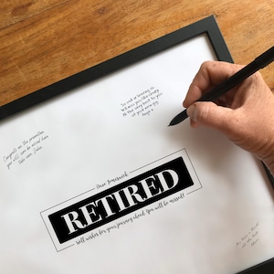 Póster personalizado para firmas de despedida de jubilación, letrero para libro de visitas, alternativa a la tarjeta de despedida de un compañero de trabajo, impresión personalizada o imprimible 310