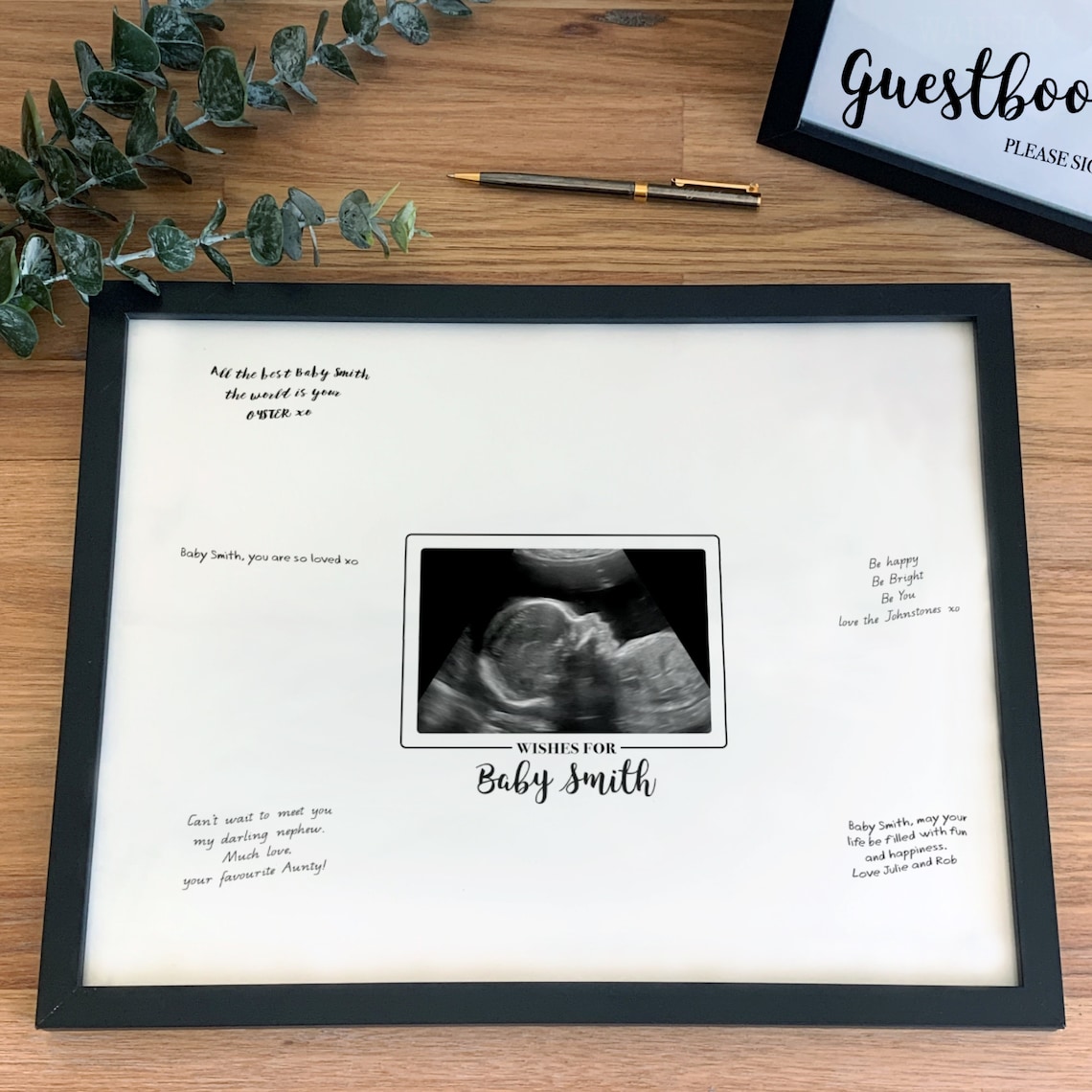 Baby Shower Guest Book Poster Ultrasound Sonogram Photo Sign Etsy