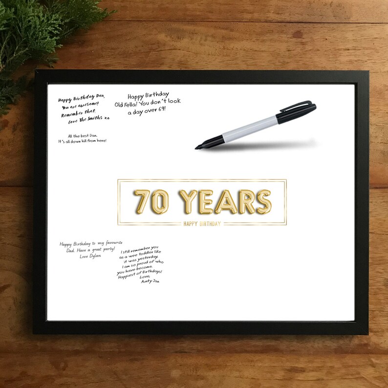 70. Geburtstag Party Dekorationen Gästebuch Signing Poster Etsy