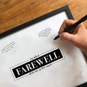 Farewell Party Sign Poster Personalisiertes Gästebuch Zeichen 310