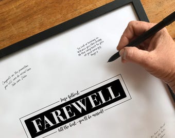 Farewell Party Sign Poster Custom Guest Book Sign, Coworker Farewell Card Jumbo Alternative Personalised Work Print or Digital Printable 310
