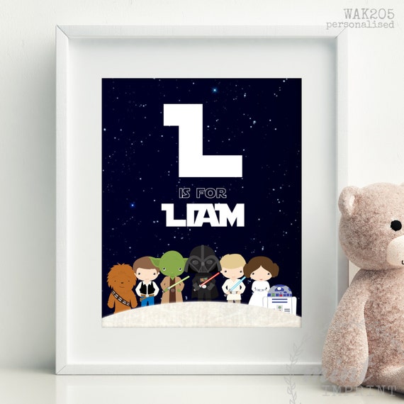 Star Wars Print Personalised Birth Details Name Print Printable Digital Boys Star Wars Bedroom Art Decor Nursery Decor Boys Space Bedroom