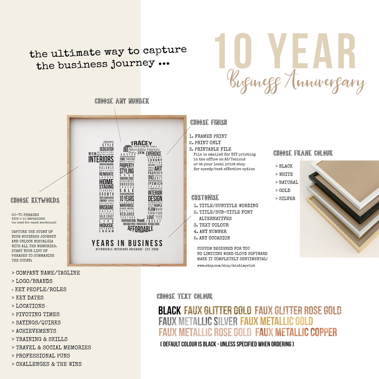 10 Year Work Anniversary Gift 10th Employee Service Award Etsy