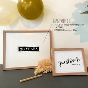 Benutzerdefinierter Text, Gästebuch, Pinnwand, Glückwunschkarte zum Geburtstag, Gästebuch, Print oder gerahmt [310]