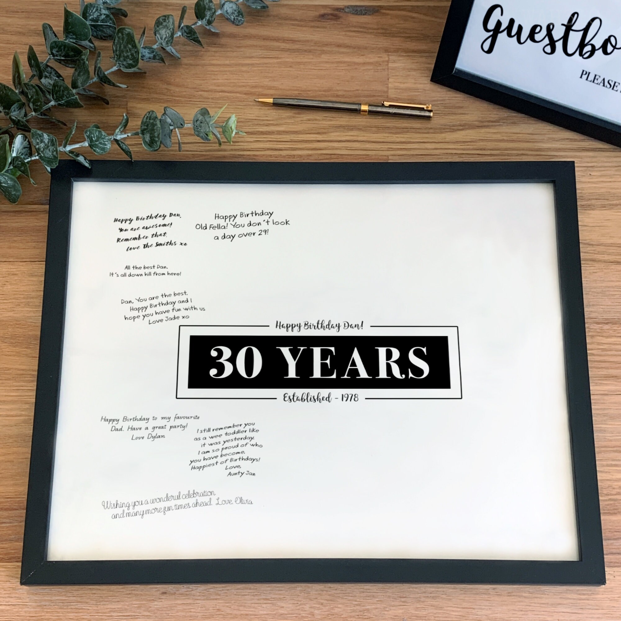 30th Birthday Guest Book Decoration Sign in Personalised Etsy Australia