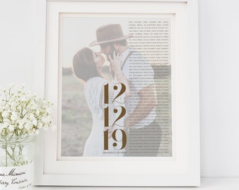 Photo and Wedding Vows Print Printable or Framed Print as a Keepsake or Anniversary Gift [020r]