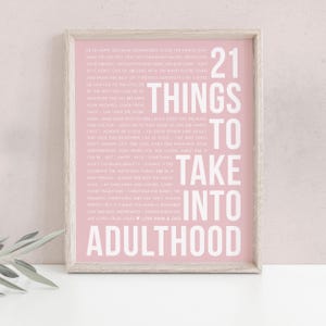 21st Birthday Gift for Daughter From Parents 21 Things To Take Into Adulthood Words Of Wisdom and Family Tradition Custom Personalised [150]