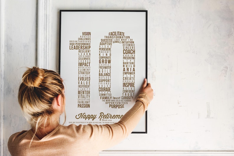 10 Year Anniversary Word Cloud Art - Personalized Business Gift image 3