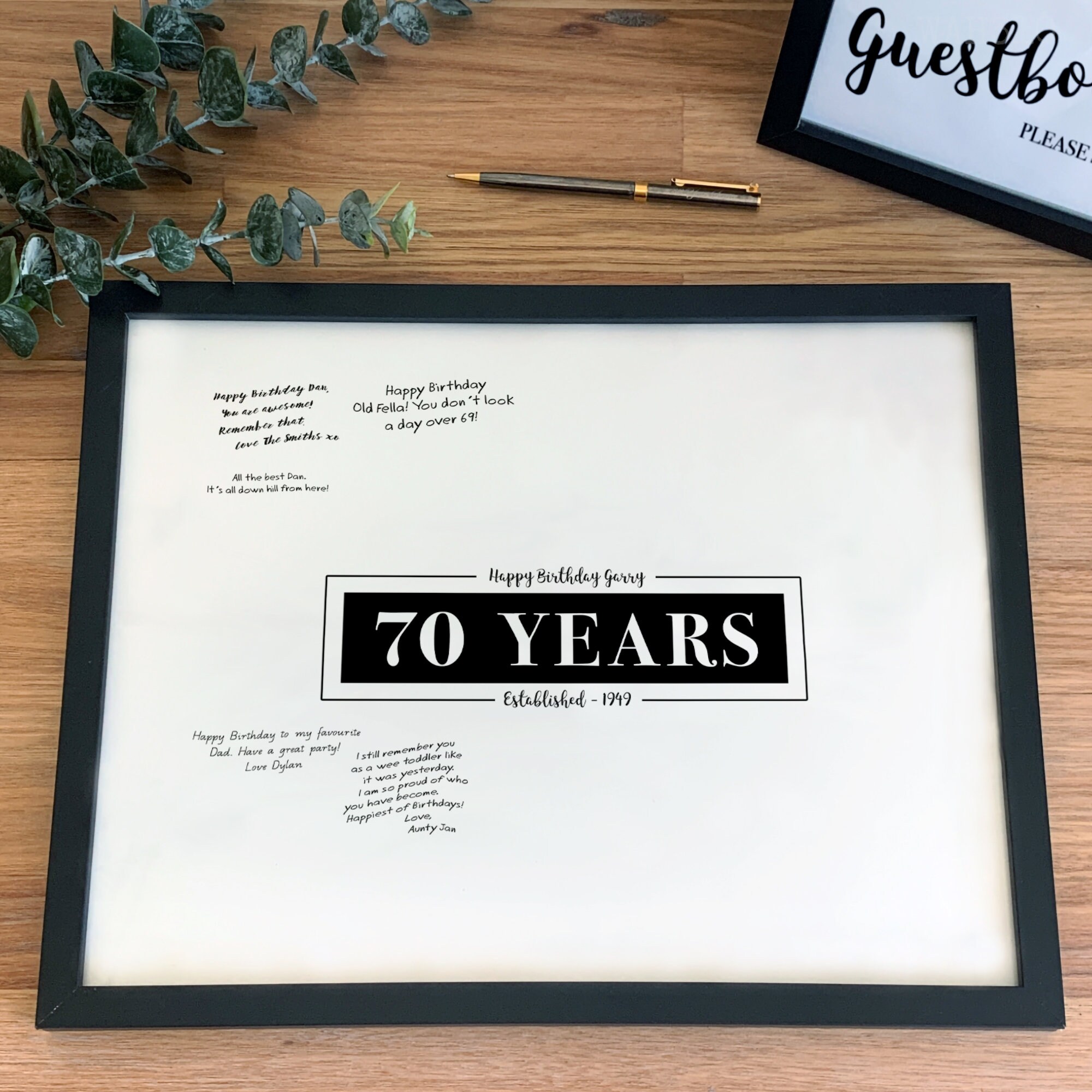 70. Geburtstag Party Dekoration Gästebuch Signierung Poster Etsy